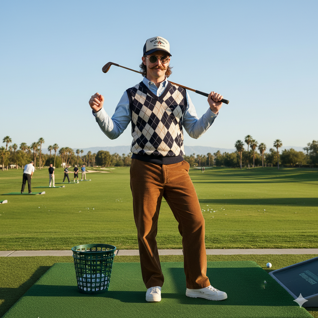 Golfspieler in Pullunder