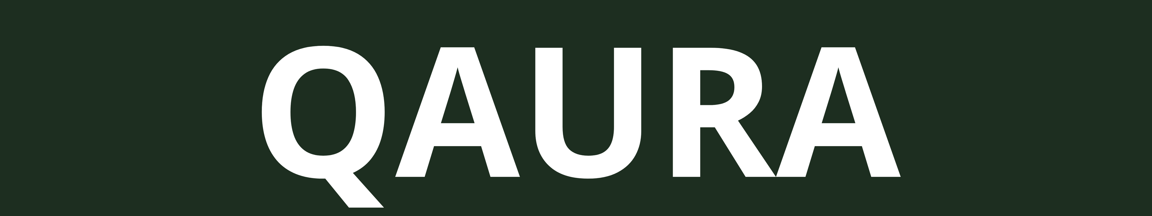 QAURA Schriftzug auf grünem Hintergrund